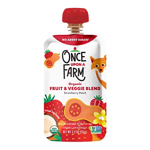Once Upon A Farm Organic Fruit & Veggie Blend, Strawberry Patch, 3.2 Oz #TOP22
