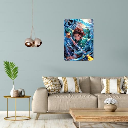 Image of Zesta Bathroom Decor Items Washroom Decor Tin Sign | Aesthetic Posters Wall Poster for Bedroom | Magnetic Cafe Decoration Items / Restaurant Decorations Items | Quirky Home Decor Bar Accent (Demon Slayer (6))
