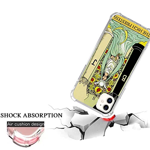 Coll Helotk The High Priestess Tarot Card Case Compatible With Iphone 12/12 Pro,The High Priestess Tarot Card Pattern Slim Shockproof Tpu Bumper Protective Cover Case For Iphone 12/12 Pro #TOP3