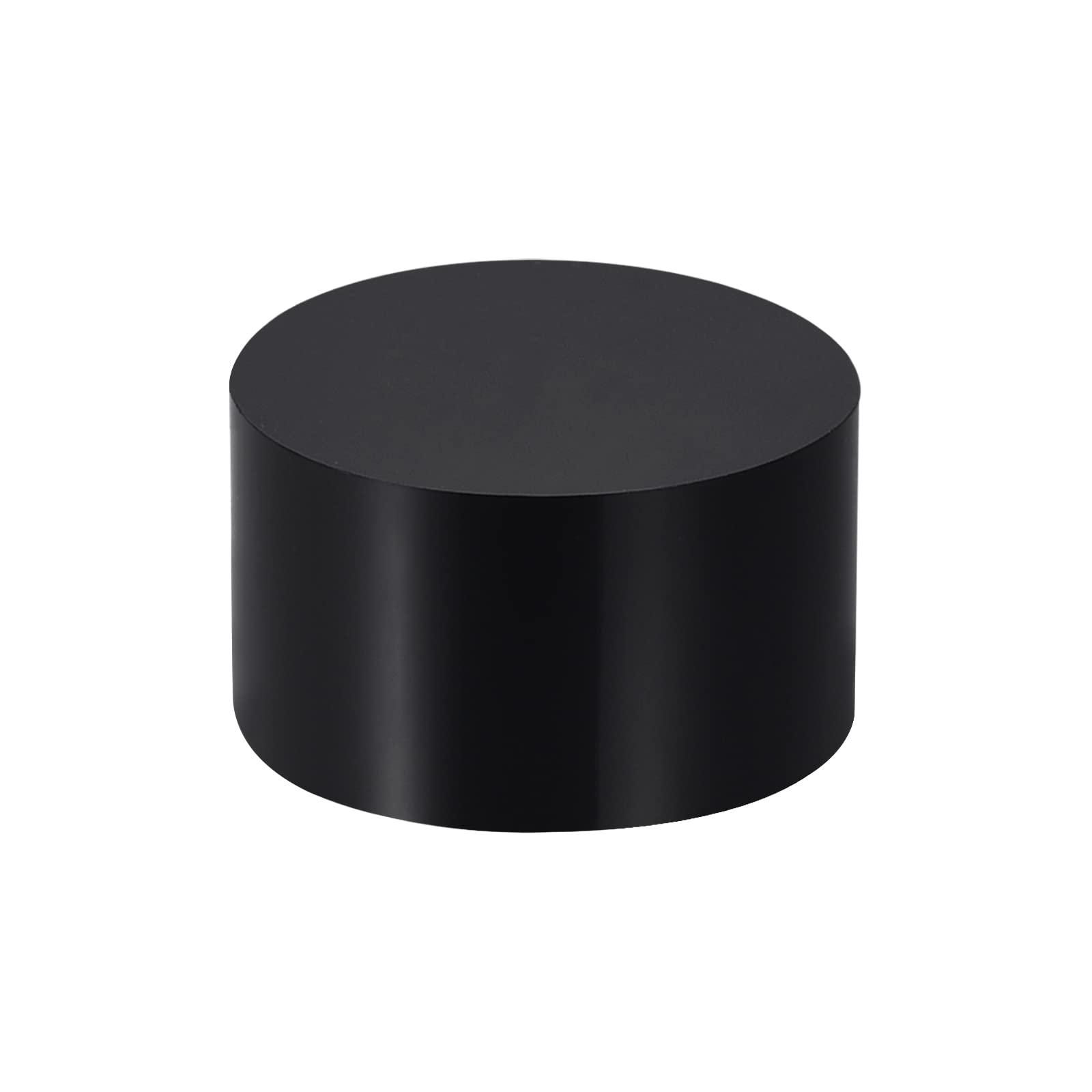 MECCANIXITY Black Acrylic Solid Cylinder Round Display Riser, 1.2 inches (Height) x 2 inches (Diameter), for Showing Your Collectibles, Cosmetics