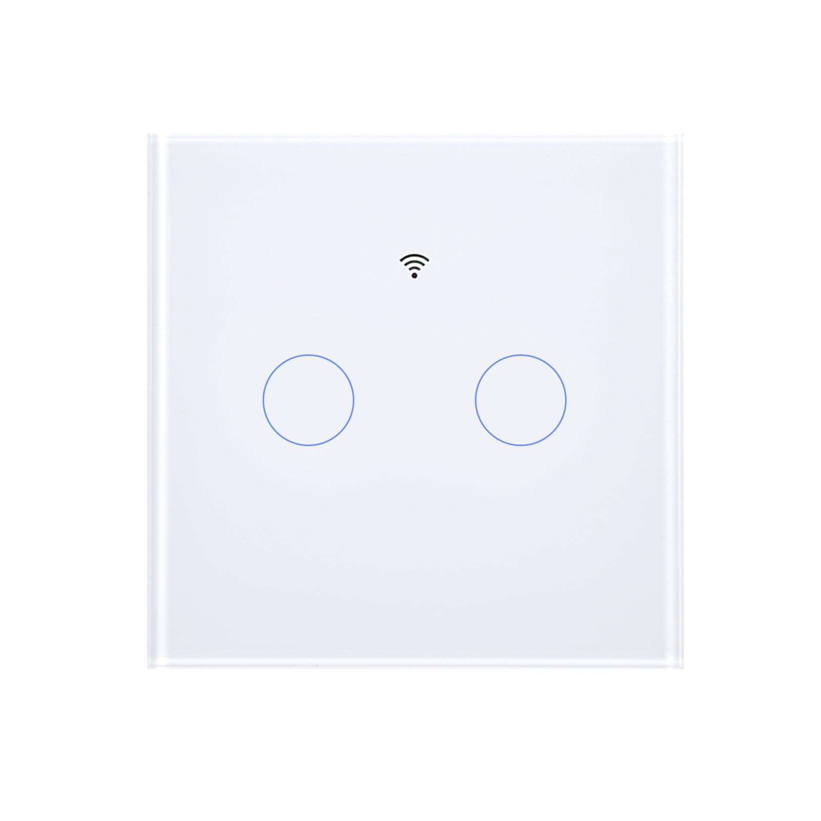 Interrupteur mural tactile WiFi connecté 2 voies avec minuterie et panneau en verre