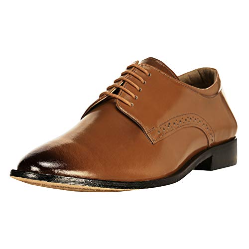 LIBERTYZENO Mens Hornback Print Genuine Leather Lace Up Oxford Dress Shoes
