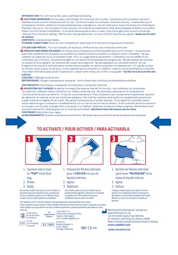 Rapid Relief Instant Cold Pack with Self-Adhering Wrap Pain Relief, 1 Count