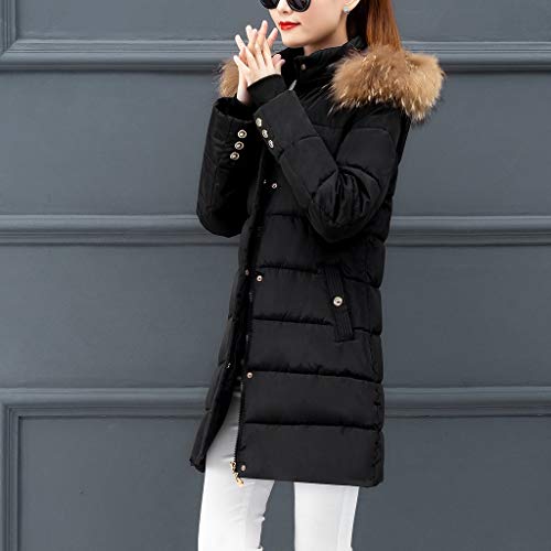 Bigfanshu Parkas para mulheres North Face Inverno Quente Grosso Agasalho Gola de Cabelo Casaco Slim