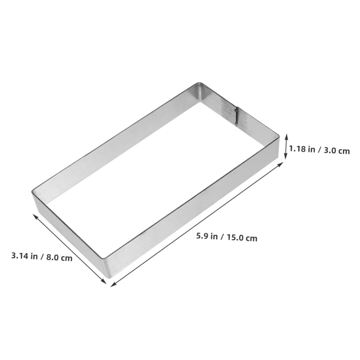 KICHOUSE Rectangle Pancake Stainless Steel Baking Ring for Versatile Culinary Uses for Cakes Pancakes and Potato Cakes and Easy to Clean Baking Tool