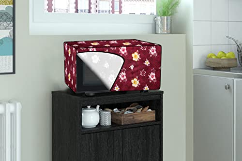 Image of Stylista Microwave Oven Cover for LG 20 L Solo MS2043DB Floral Pattern Red