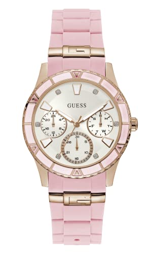 Image of Guess Women's Gold-Tone + Iconic Red Stain Resistant Silicone Watch
