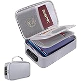 Vilom 収納ポーチ 耐火バッグ 防水 防火 防災 耐熱温度1200℃ 手提げ パスワードロック付き マルチケース 多層収納 貴重品入れ pc周辺小物用 ケーブル収納 配線収納 現金収納 集金袋 スマホ収納 領収書 パスポート 航空券 チケット 貴重品保管 (シルバー) [並行輸入品]