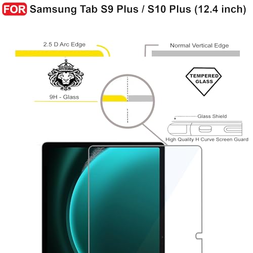 Image of CEDO Samsung Tab S9 Plus / S10 Plus (12.4 inch) Tempered Glass | Screen Protector Clear (Transparent)