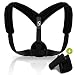 Posture Corrector Brace for Women & Men - Adjustable Upper Back Support to Improve Bad Posture - Comfortable Device for an Upright, Natural & Proper Posture (Black - Normal)