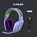 Logitech G733 Lightspeed Wireless Gaming Headset with Suspension Headband, LIGHTSYNC RGB, Blue VO!CE mic Technology and PRO-G Audio Drivers - Lilac
