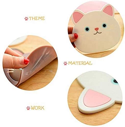 Set of 6 Cute Cat Cup Coasters Mats Silicone Rubber Faces for Wine Glass Tea Home Gift Idea