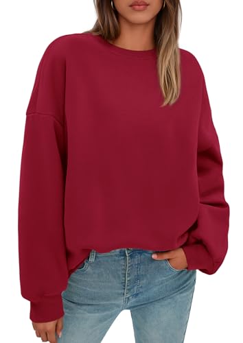 PRETTYGARDEN Sweatshirt for Women Oversized Crewneck Long Sleeve Pullover Fleece Top 2025 Fall Winter Fashion Outfits Clothes