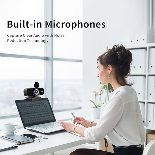 Image of 4K Webcam with Microphone /Tripod, USB Web Camera for PC /Computer /Laptop /mac /, Auto Focus /Light Correction /Beauty Filter,Best Webcam for Streaming /Broadcasting /Video /Conference /Gaming