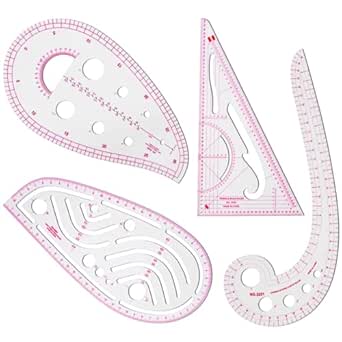 Amazon.com: KISEER 4 Pcs Clear Metric Sewing Ruler Set French Curve ...
