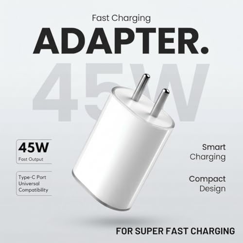 Image of AINE Power(45W)Fast Charger for Nothing Phone|PD 3.0 PPS BIS Certified Adapter|Compatible with Nothing Phone 3A /3A Pro /2 /2A /2A Plus /2A Special Edition /1 /CMF Phone 1|Original Rapid Charging,White