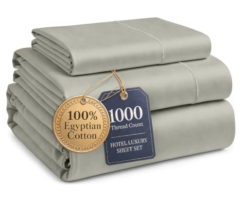 Image of LANE LINEN Twin XL Sheets for Adjustable Bed 100% Egyptian Cotton - Silver