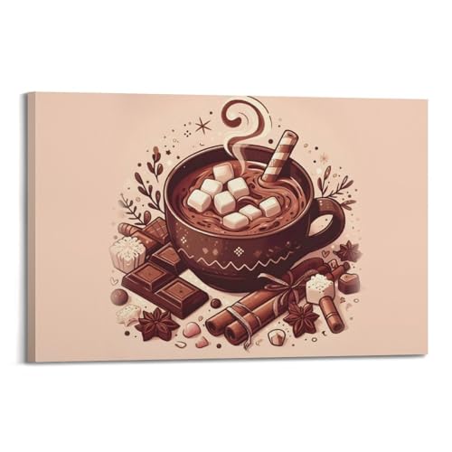 Art mural moderne sur toile chocolat chaud impression de luxe