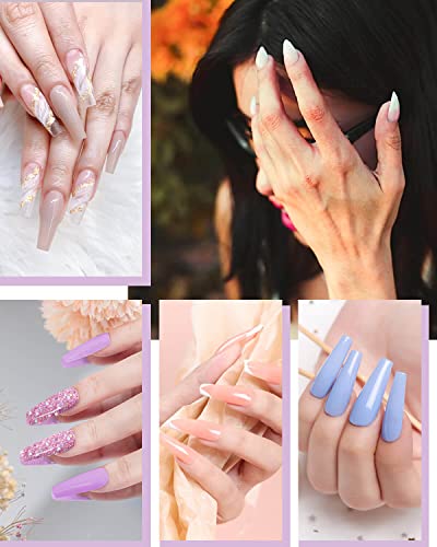 Poly Nail Gel Kit, Phoenixy 9 Colors Poly Nail Extension Gel Kit With 48W Led U V Nail Lamp Poly Extension Starter Kit Gift For Women #TOP2