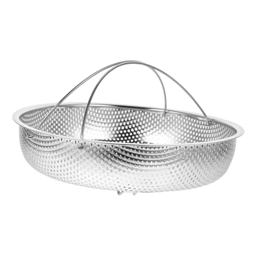 TEMPNAP ステンレス製ハンドル付き蒸し器バスケット 耐熱厚手素材 蒸し調理用 野菜 餃子対応 水切り可能 家 飲食店向け