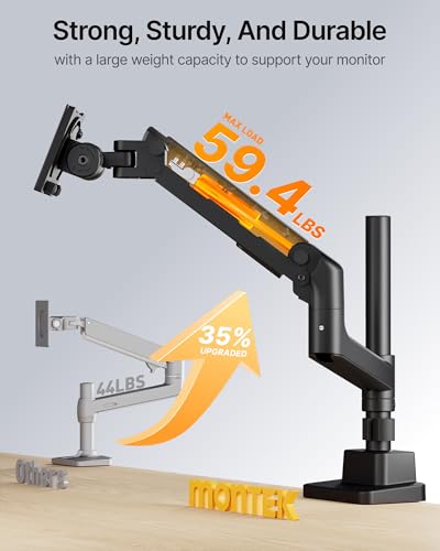 Image of monTEK Ultrawide Monitor Arm Max 57 inch,Height Adjustable 8.1 inch-25.5 inch,Black