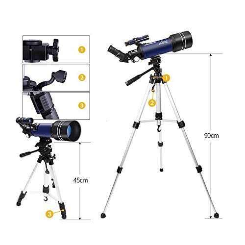 Telescopio monocular 70mm apertura y 400mm foco con trípode ajustable miniatura 3