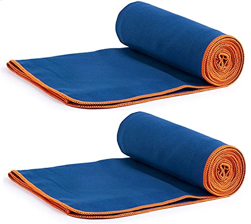 Image of GOCART WITH G LOGO Microfiber Quick Dry Towel for Home Gym Exercise and Outdoor Use (80 X 40 CM) (Blue, 2)