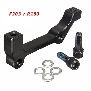 Generic Disc Brake Adapter Aluminum Alloy Front 203mm Rear 180mm Bike,Black