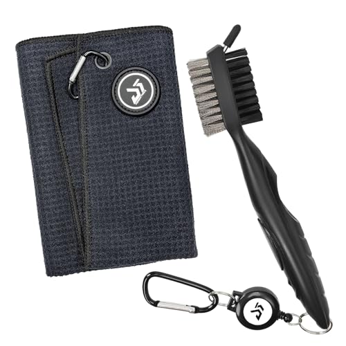 Dragon Tiger Magnetic Golf Towel & Club Brush Set
