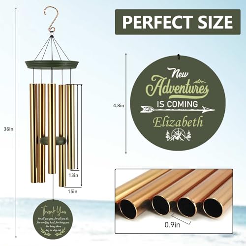 Image of ASTARIN 2025 Retirement Wind Chimes, 36inch Personalized Retirement Gifts for Woman /Man, Colleagues /Staff, Happy Retirement Wind Chime for Retire, Decorative Wind Chimes Outdoor Decor