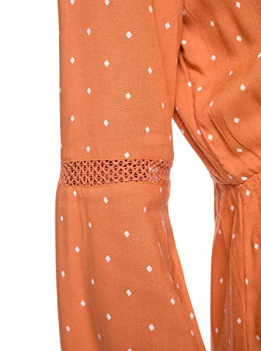 Roxy Women's Crochet Heart Long Sleeve Dress, Camelian Mini Diamond, S #TOP3