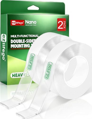 EZlifego Heavy Duty Invisible Bond Nano Double Sided Mounting Tape, 2-Pack