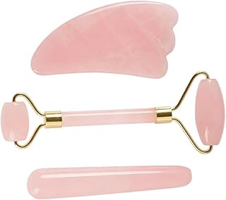 minkissy 1 Conjunto De Ferramentas De Massagem Facial Rolo Massageador Facial Jade Gua Sha Jade Roller Jade Natural Guasha Ferramenta De Massagem Rolo De Jade Para Rosto Rolo De Jade Para