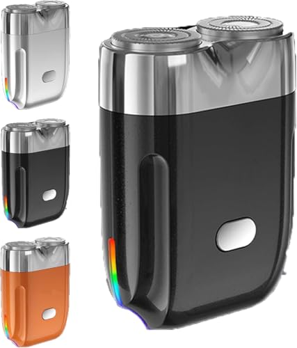 FAFOUR New Model Mini Dual-Head Electric Shaver, Unisex Modern Pocket Size Washable Electric Razor, Intelligent Floating Twin Head Razor (Black)