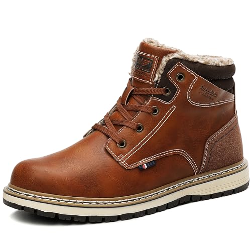 ARRIGO BELLO Botas Hombre Invierno Botines Senderismo Nieve Cálido Antideslizante Trekking Zapatos Talla 41-46 (B Marrón-Piel Cálida, Talla 43) ARRIGO BELLO Botas Hombre Invierno Botines Senderismo Nieve Cálido Antideslizante Trekking Zapatos Talla 41-46 (B Marrón-Piel Cálida, Talla 43)