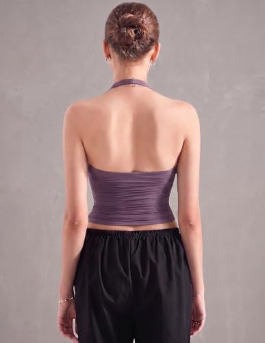 Image of Nexsus Apparels Women's Halter Neck Crop Top| Sleeveless Squre Neck Fitted Cami Top | Casual Wear Top | Available in Plus Sizes