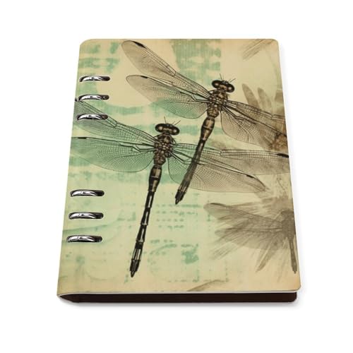 Cuaderno vintage A5 de libélulas para organizar tus días con estilo