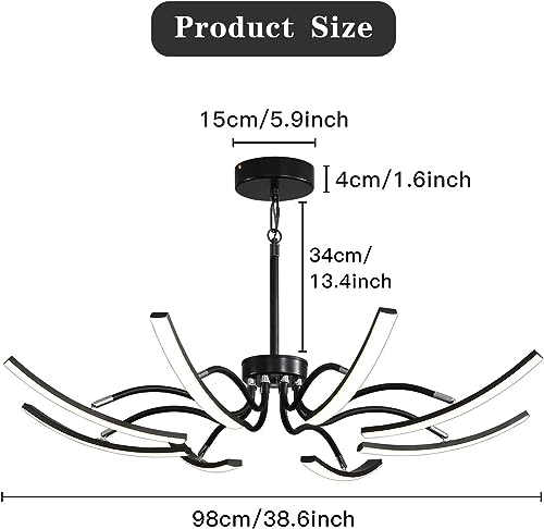 Lustre suspendu à LED industriel variable pour salon et chambre - 8