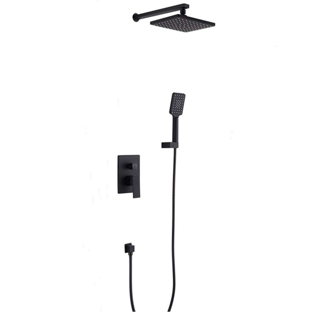 Robinets de douche anti-calcaire avec ensembles de douche muraux noirs