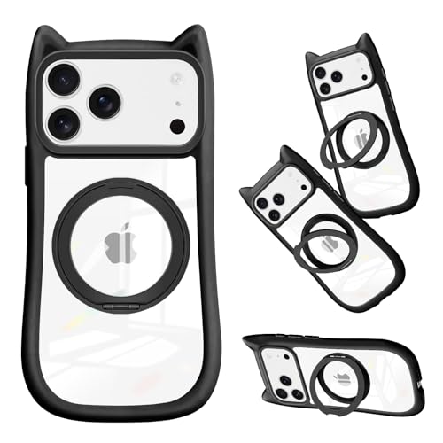 iPhone 17 Pro Max �Ή� �P�[�X �N���A �����O�t�� �B���X�^���h �L�� �l�R�~�~ TPU+PC �A�C�t�H��17 pro max �J�o�[ MagSafe�Ή� 360�x��]�X�^���h �����O�t�� iphone 17 pro max �Ή� �X�}�z