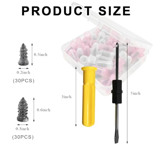 Image of 60PCS Tire Repair Rubber Nail, Self-Service Vacuum Tire Plug Tyre Repair Kit with with Screwdriver, Wheel Puncture Repair Screw Rubber Nails Kit for Car Motorcycle Truck