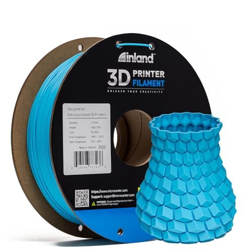 Inland PLA Filament 1.75mm Light Blue 1KG, 3D Printer Filament Dimensional Accuracy...