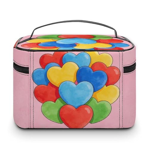 Bolsa de maquillaje impermeable que soluciona el desorden con compartimentos y asa 3