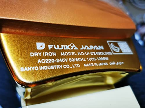 مكواة يابانية من فوجيكا، UI-D24GOLD(G) - صنعت في اليابان/مكواة جافة ثقيلة بقدرة 1200 واط