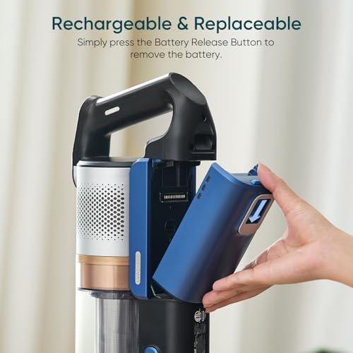 Image of Levoit LVAC-300 Vacuum Replacement Battery, 3000mAh, Up to 60-Min Runtime | Extended Runtime Up to 120 Minutes with an Extra Battery, Genuine Accessory, Removable & Rechargeable, Flexible Charging