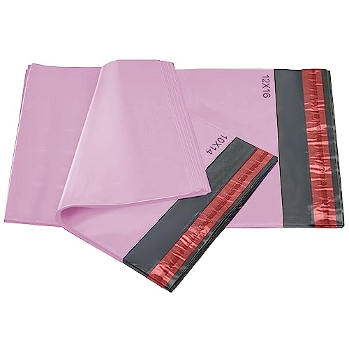 50 Bolsas de Correo Mixtas Bolsas Autosellables Bolsas Postales iSOUL 2 Tamaños 25 de cada Una bolsas envio de Envío de 10X14 y 12x16 bolsas de plastico Sobres para de Envío Bolsas de entrega Rosas