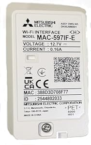 Mitsubishi Module Wi-Fi Electric MAC-597IF-E pour climatiseurs MSZ-HR, télécommande avec application Melcloud Home, compatible avec Amazon Alexa et Google Home, blanc