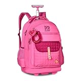 Mochila Rebecca Bonbon Bolsa Escolar Rodinhas Feminina RB26237 (Rosa)