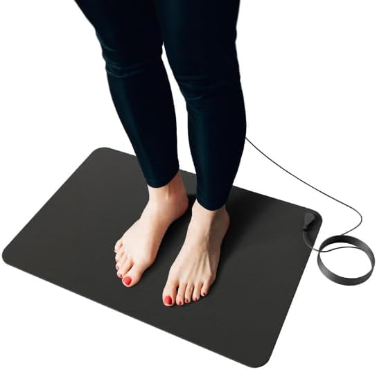1 Pack ESD Anti-static Rubber Sole Yoga Mat with Grounding Wire for Static Dissipative to Protect Your Valuable Static Sensitive Work Environment,Black Color,Size 60x90cm (23.6x35.4inch) image 3