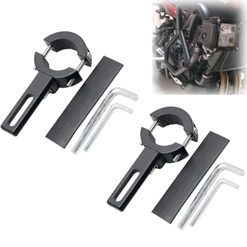 サムコス バイク ヘッドライトステー 作業灯 2個セット フォグランプステー 穴あけ不要 取付簡単 固定器具 取付金具 LED 作業灯 フォグランプ 前照灯